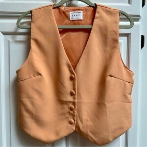 SABO Orange Button Front Vest Size Large